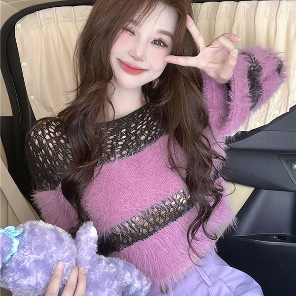 BORDER MOHAIR KNIT