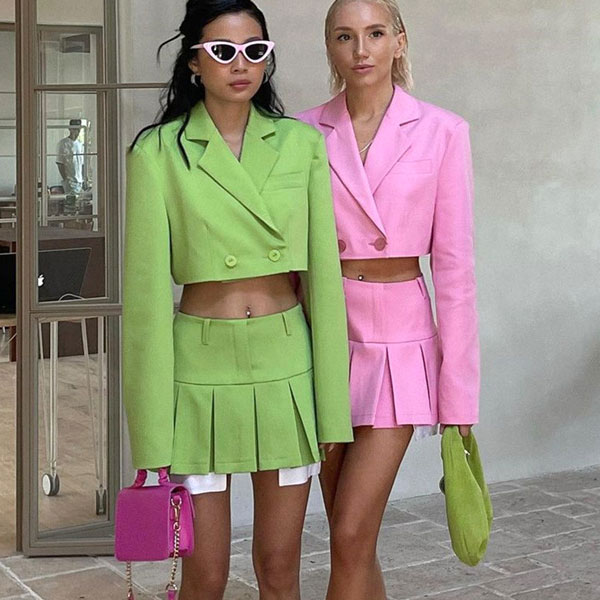 TWILL LAPEL CROPPED JACKET