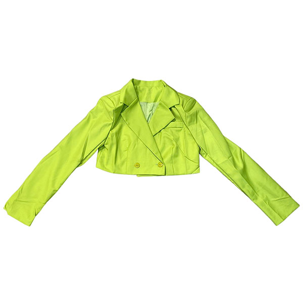 TWILL LAPEL CROPPED JACKET