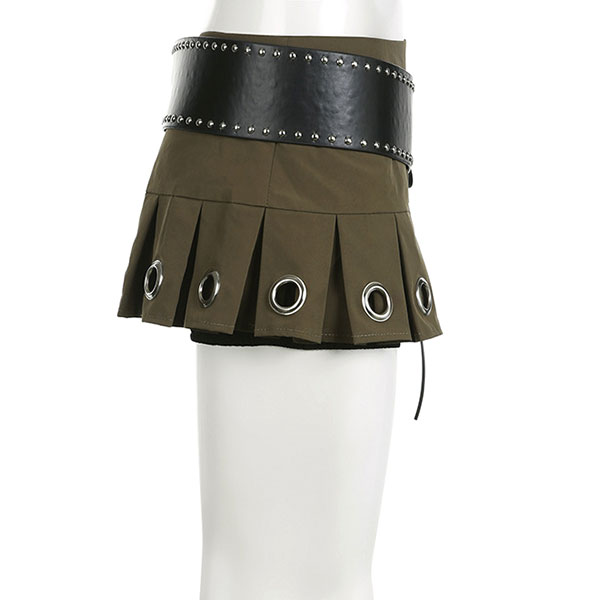 EYELET PLEATS SKIRT
