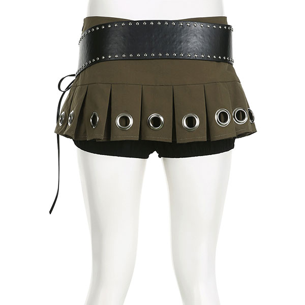 EYELET PLEATS SKIRT