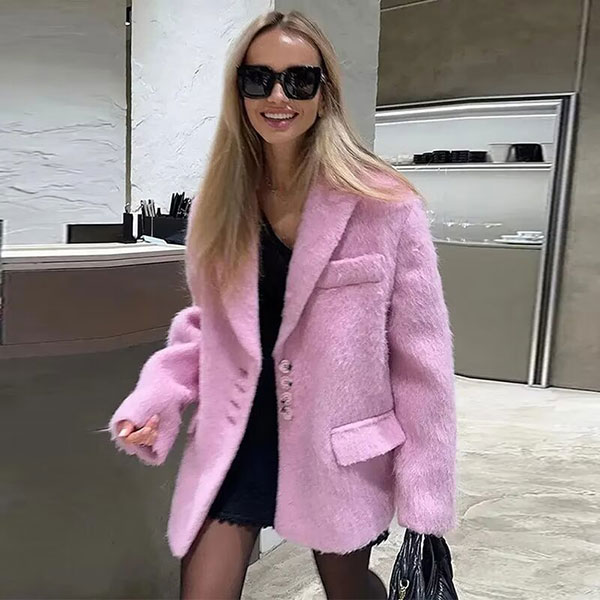 SHAGGY LAPEL JACKET