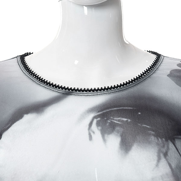TRUMPET SLEEVE SHEER TOP