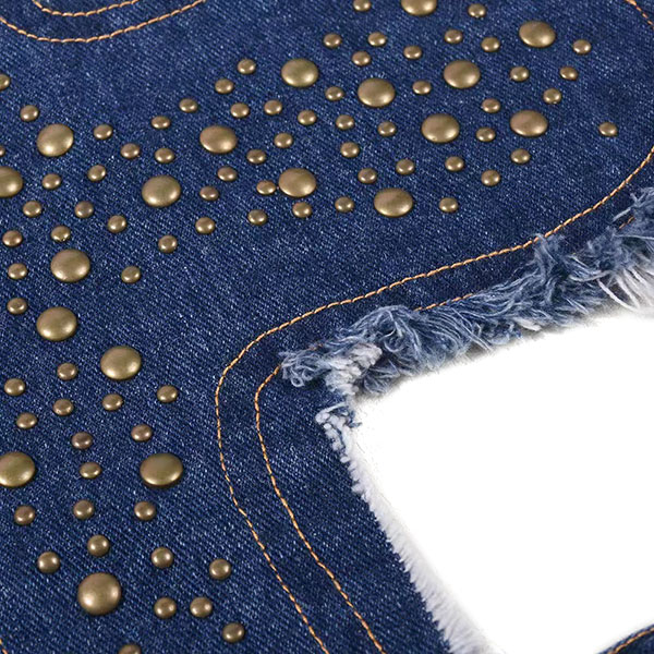 CROSS STUDS DENIM BUSTIER