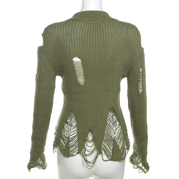 DAMAGE ZIP KNIT