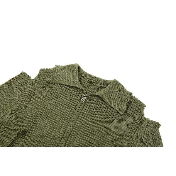 DAMAGE ZIP KNIT