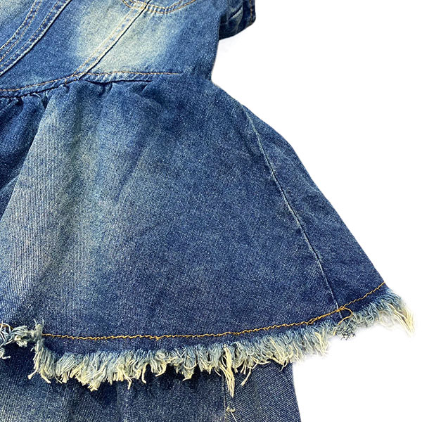 FRINGE FRILL DENIM ONEPIECE
