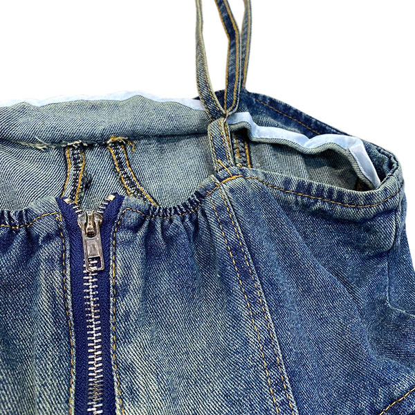 FRINGE FRILL DENIM ONEPIECE