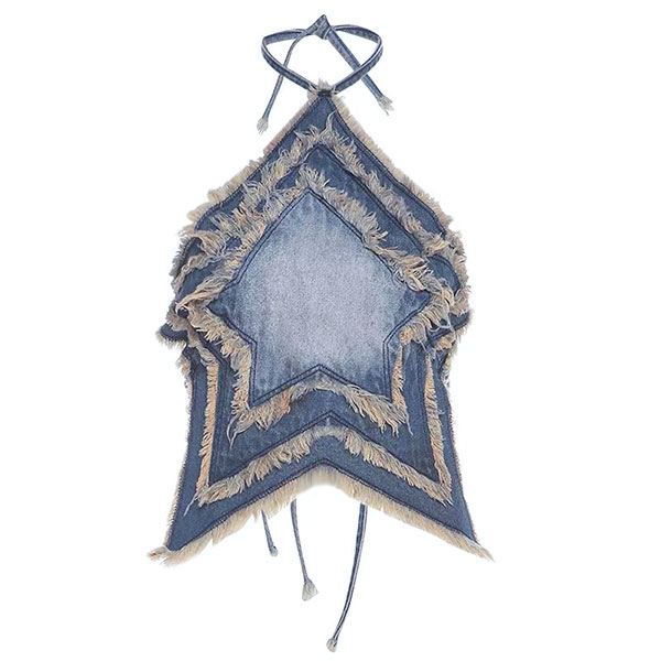 BACKLESS DENIM TIE SCARF