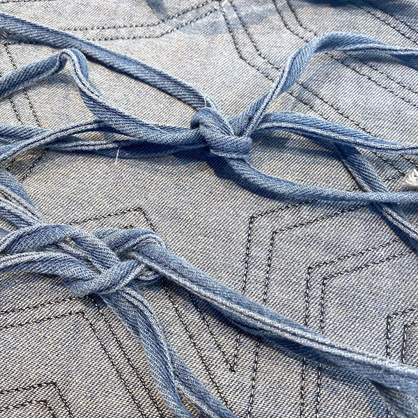 BACKLESS DENIM TIE SCARF