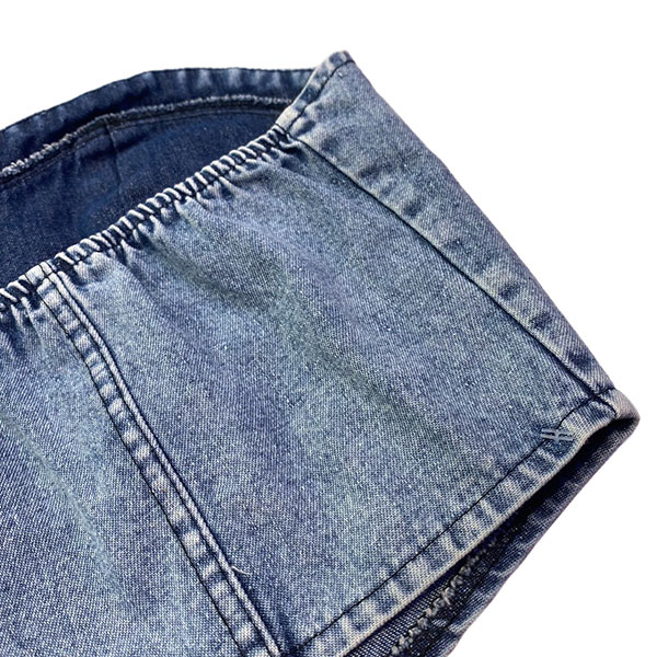 LACE UP DENIM BARE TOP