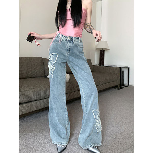 BUTTERFLY FLARE DENIM PANTS