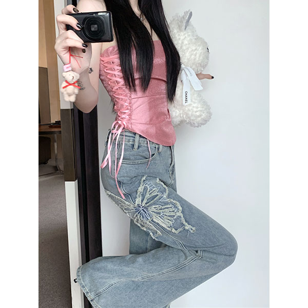 BUTTERFLY FLARE DENIM PANTS