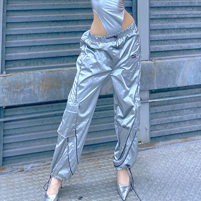 METALLIC LINE PANTS