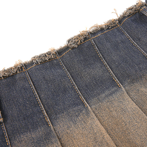 DENIM PLEATS SKIRT