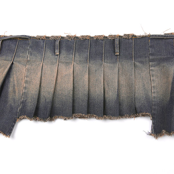 DENIM PLEATS SKIRT