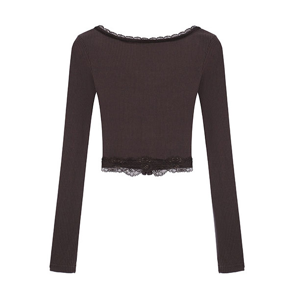 LACE RIB CARDIGAN
