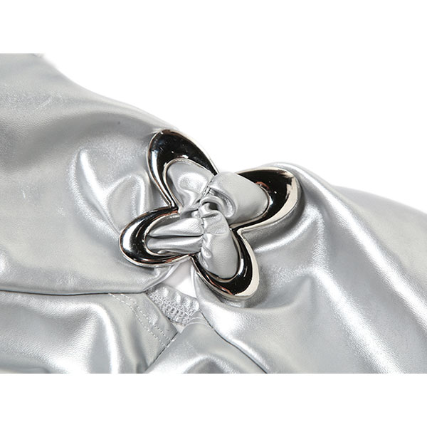 METALLIC BUCKLE HALTER NECK