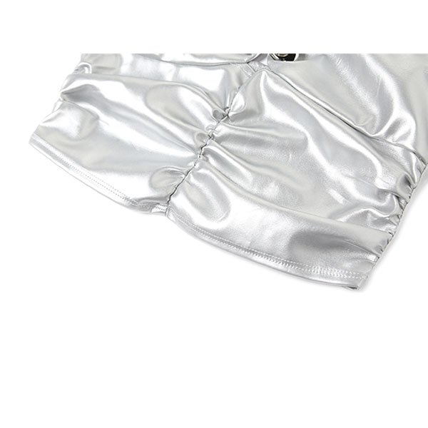 METALLIC BUCKLE HALTER NECK