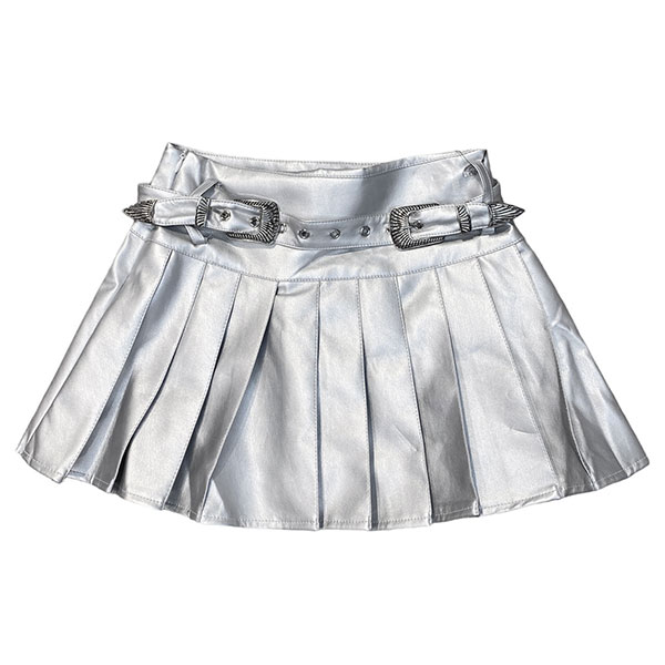 METALLIC PLEATS SKIRT
