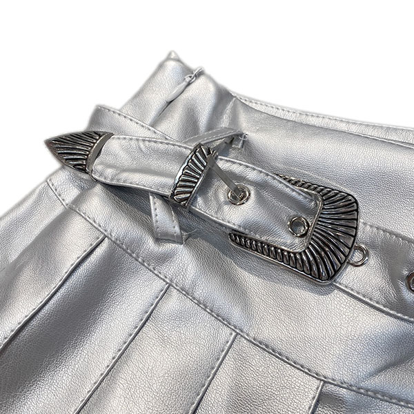 METALLIC PLEATS SKIRT