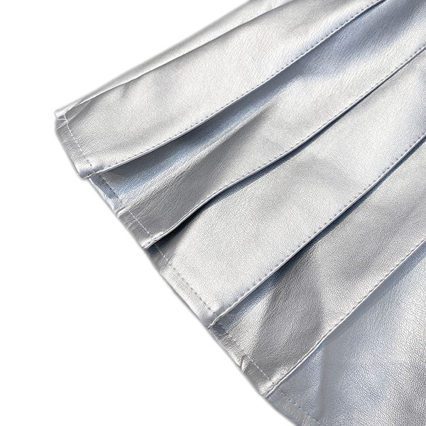 METALLIC PLEATS SKIRT