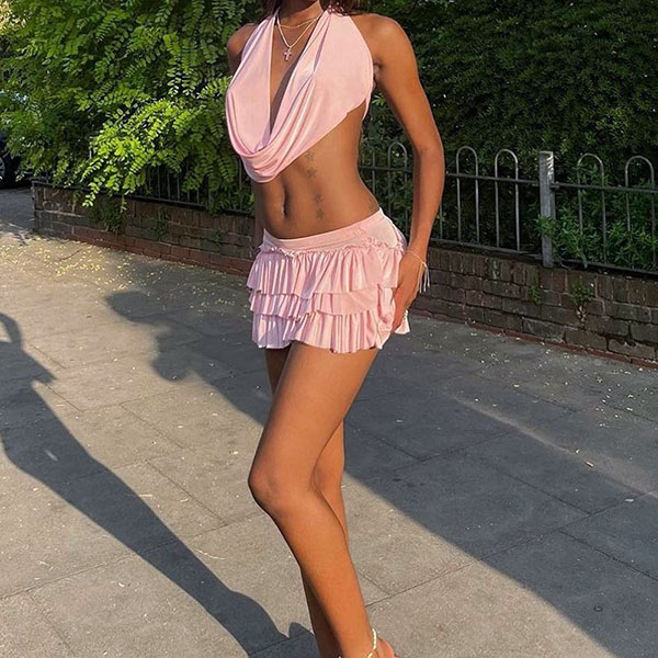 JERSEY FRILL SKIRT
