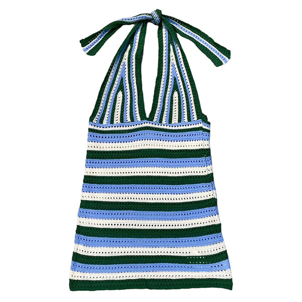 BORDER KNIT ONEPIECE