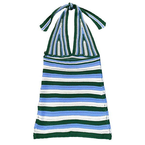 BORDER KNIT ONEPIECE