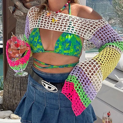 HIGH CUT MESH TOPS