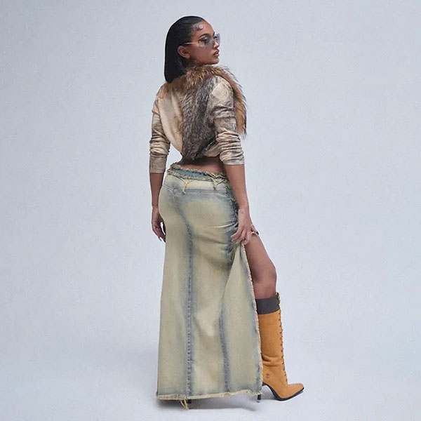 HIGH SLIT LAYERED SKIRT