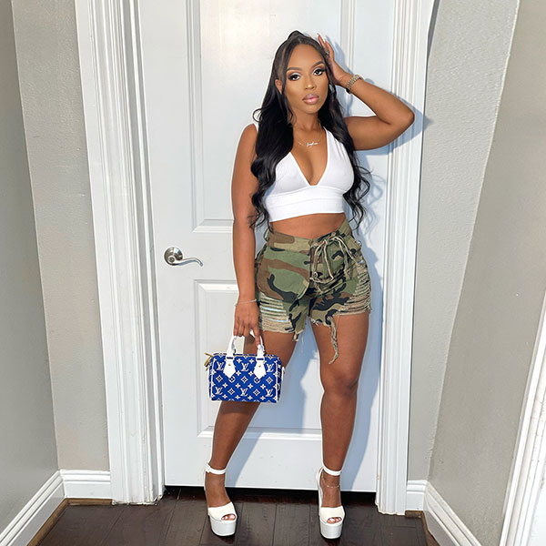 DAMAGE CAMO SHORTS