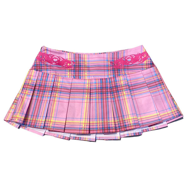 TRIBAL CHECK PLEATS SKIRT