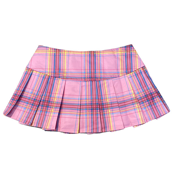 TRIBAL CHECK PLEATS SKIRT