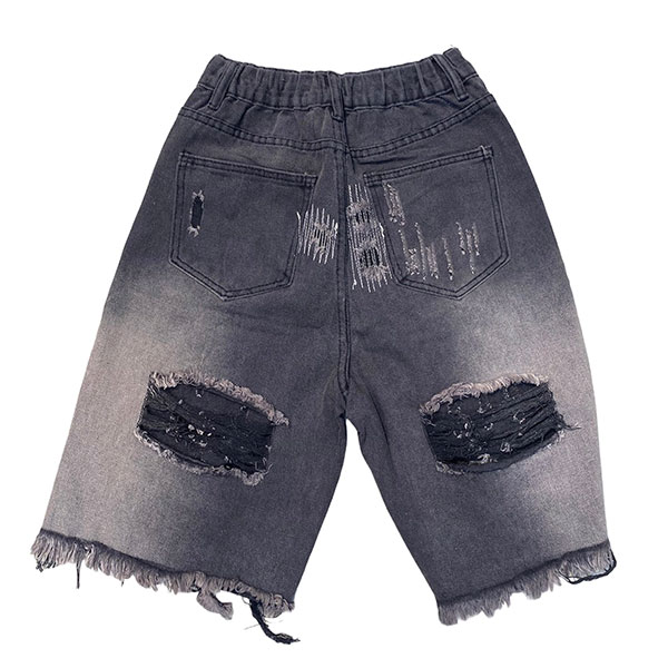 DAMAGE DENIM HALF PANTS