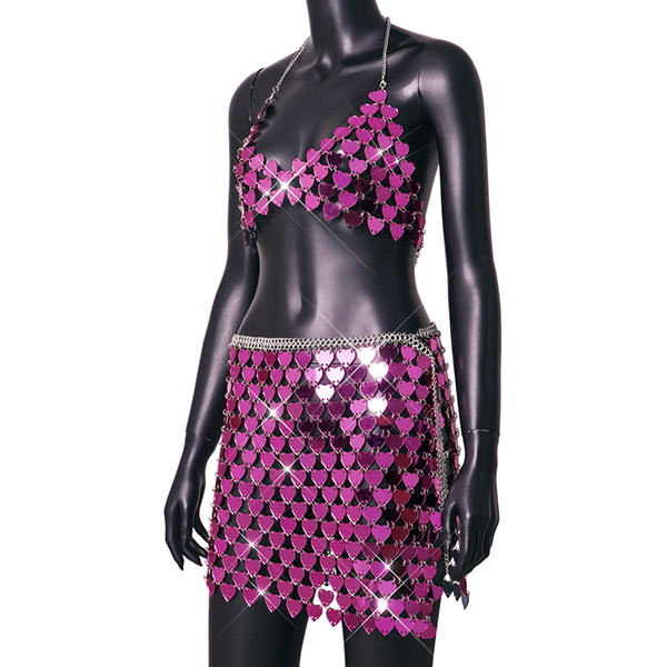 HEART SEQUINS BRA TOP