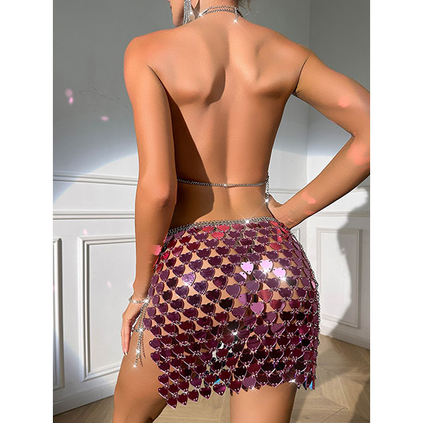 HEART SEQUINS SKIRT