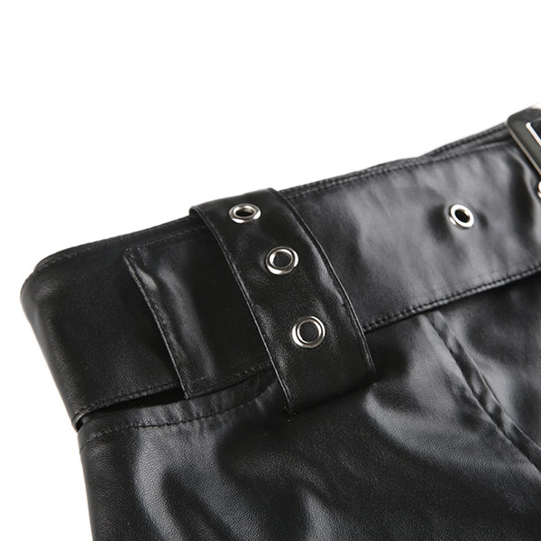 WIDE BELT ECO LEATHER SKIRT