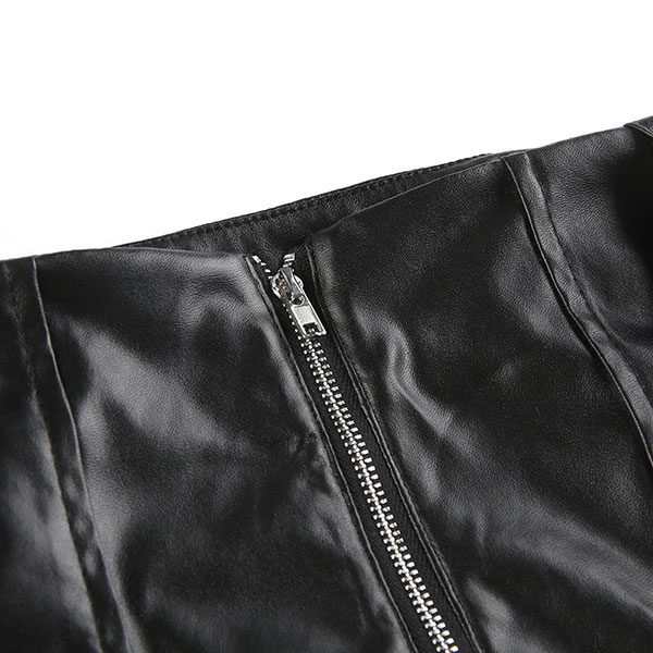 WIDE BELT ECO LEATHER SKIRT
