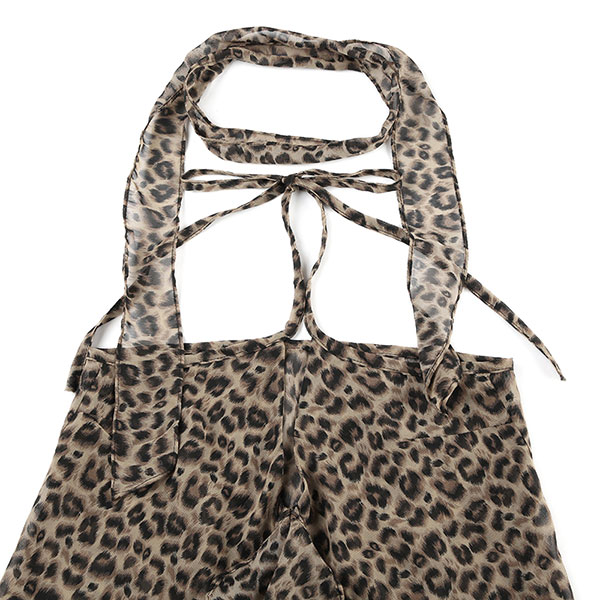 LEOPARD FRILL HALTER NECK