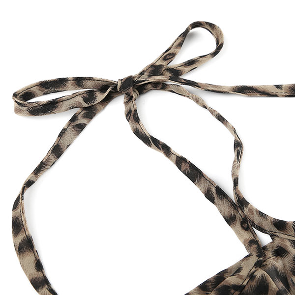 LEOPARD FRILL HALTER NECK