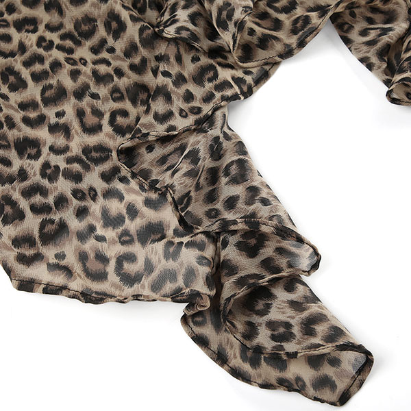 LEOPARD FRILL HALTER NECK