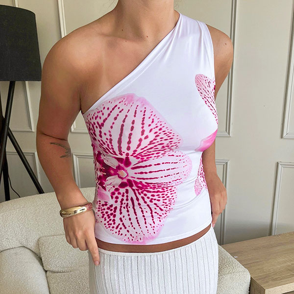 FLOWER ONE SHOULDER
