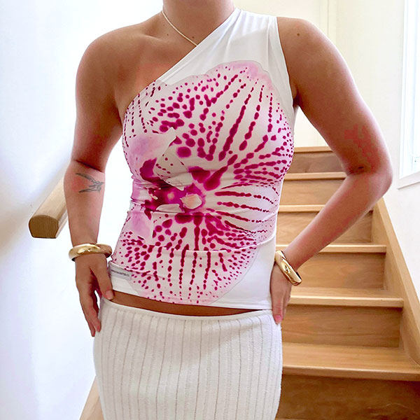 FLOWER ONE SHOULDER