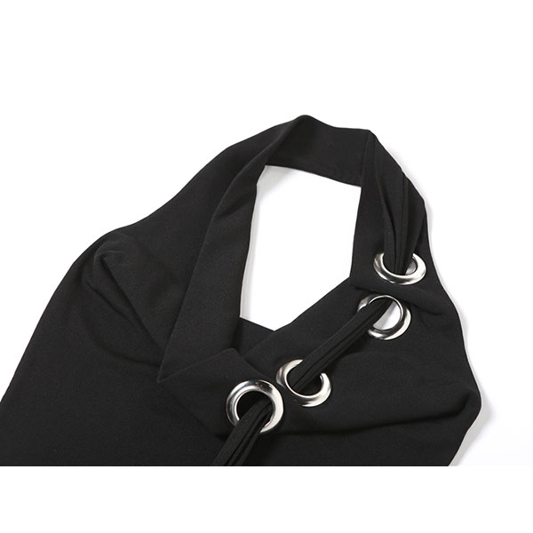 BIG EYELET HALTER NECK