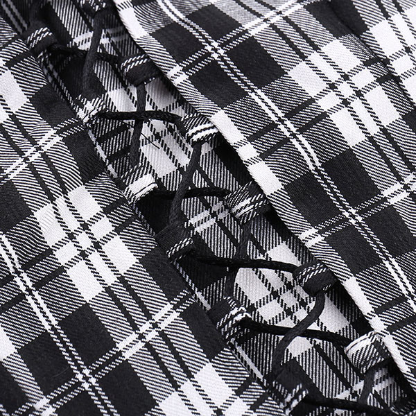 LACE UP CHECK VEST