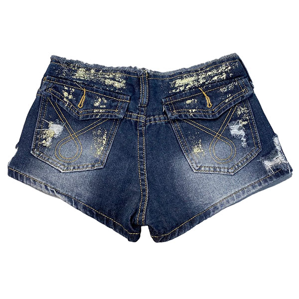 DAMAGE DENIM SHORTS