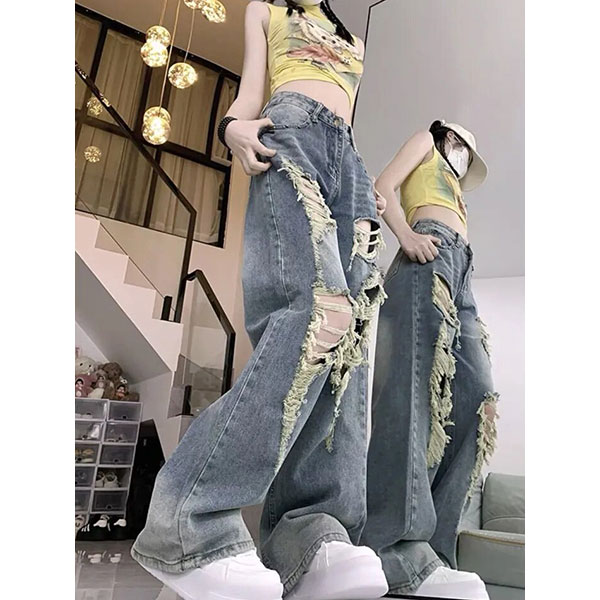 DAMAGE DENIM PANTS