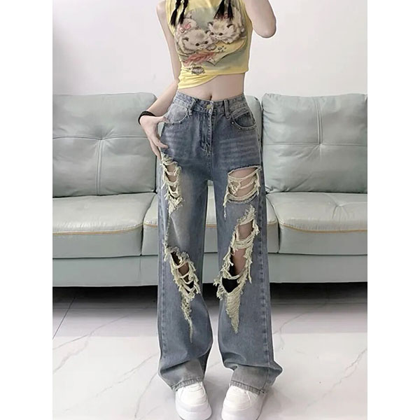 DAMAGE DENIM PANTS