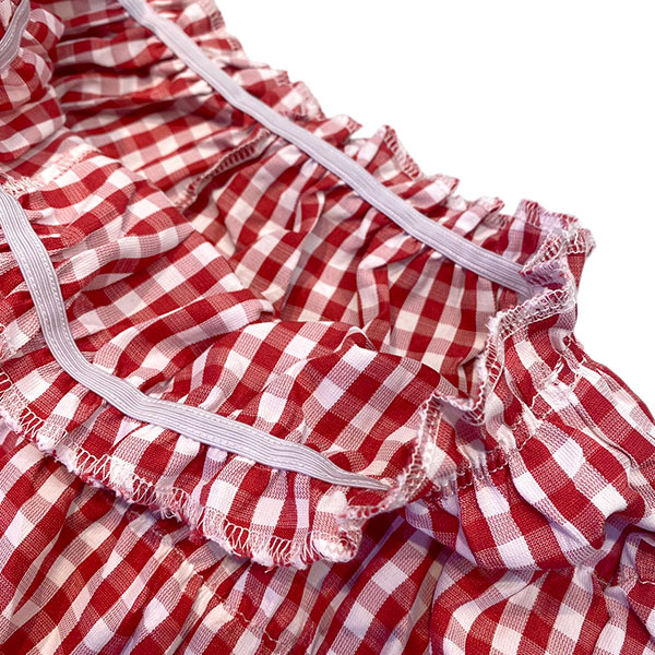 CHECK FRILL SHORTS